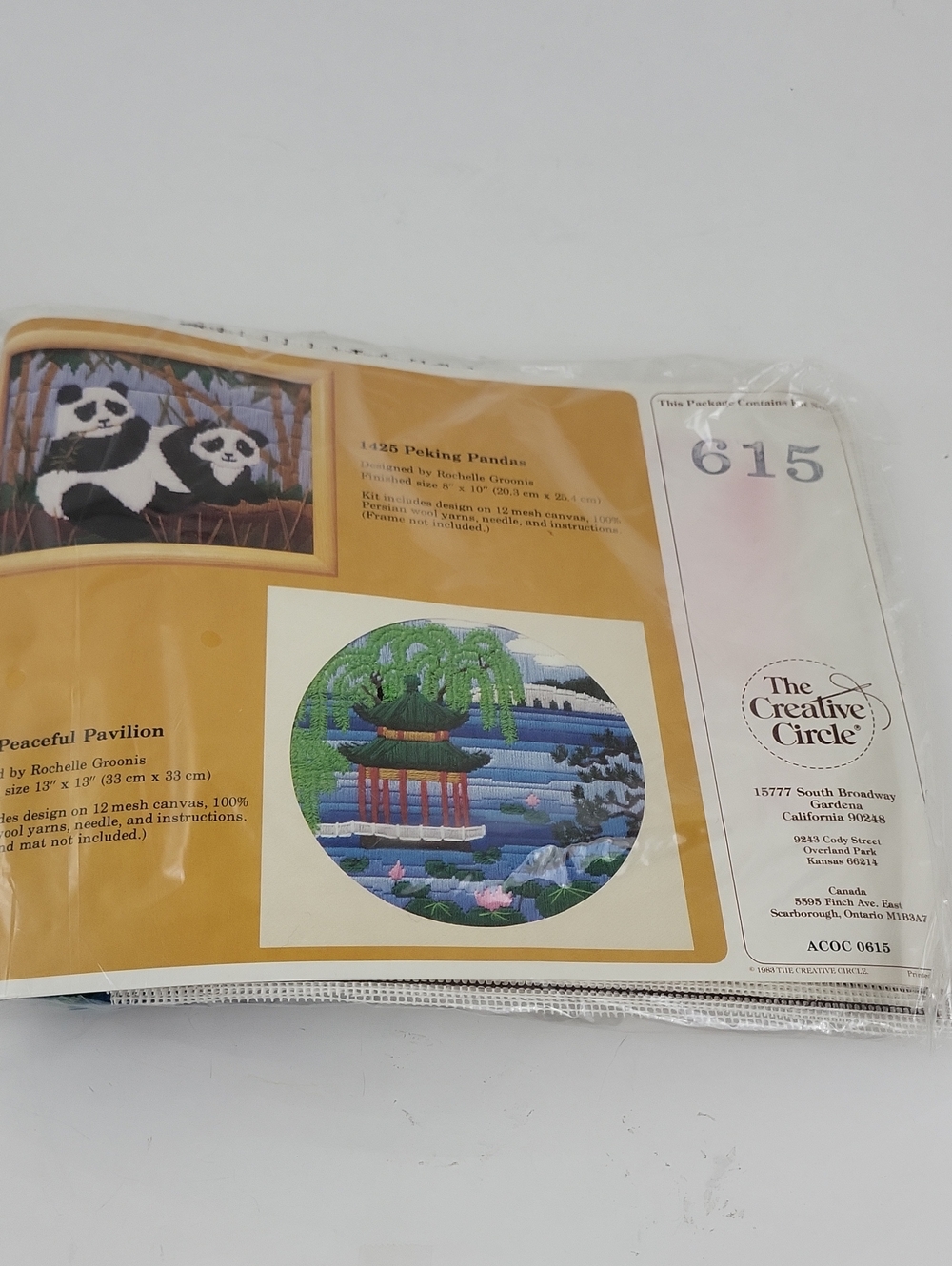 Creative Circle Crewel Work Kit #615 Peaceful Pavilion 1983 Needlepoint Kit